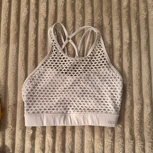White Mesh Sports Bra